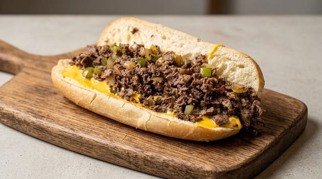 Original Philly Cheese Whiz Sandwich.